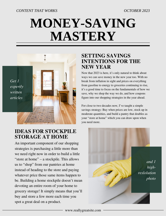 Money Saving Mastery Weekly Package 10/24/23