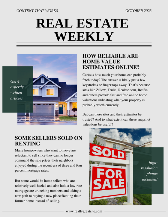 Real Estate Weekly Package 10/31/23