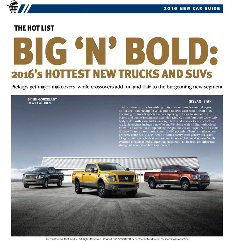 New Car Guide: 2016 Model Year - The Content Store