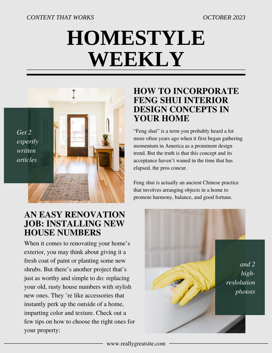 Homestyle Weekly Package 1/4/24